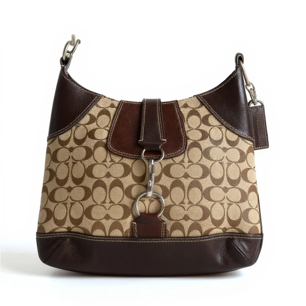 Coach Vintage‎ Y2K Signature Brown and Tan Hobo Bag
